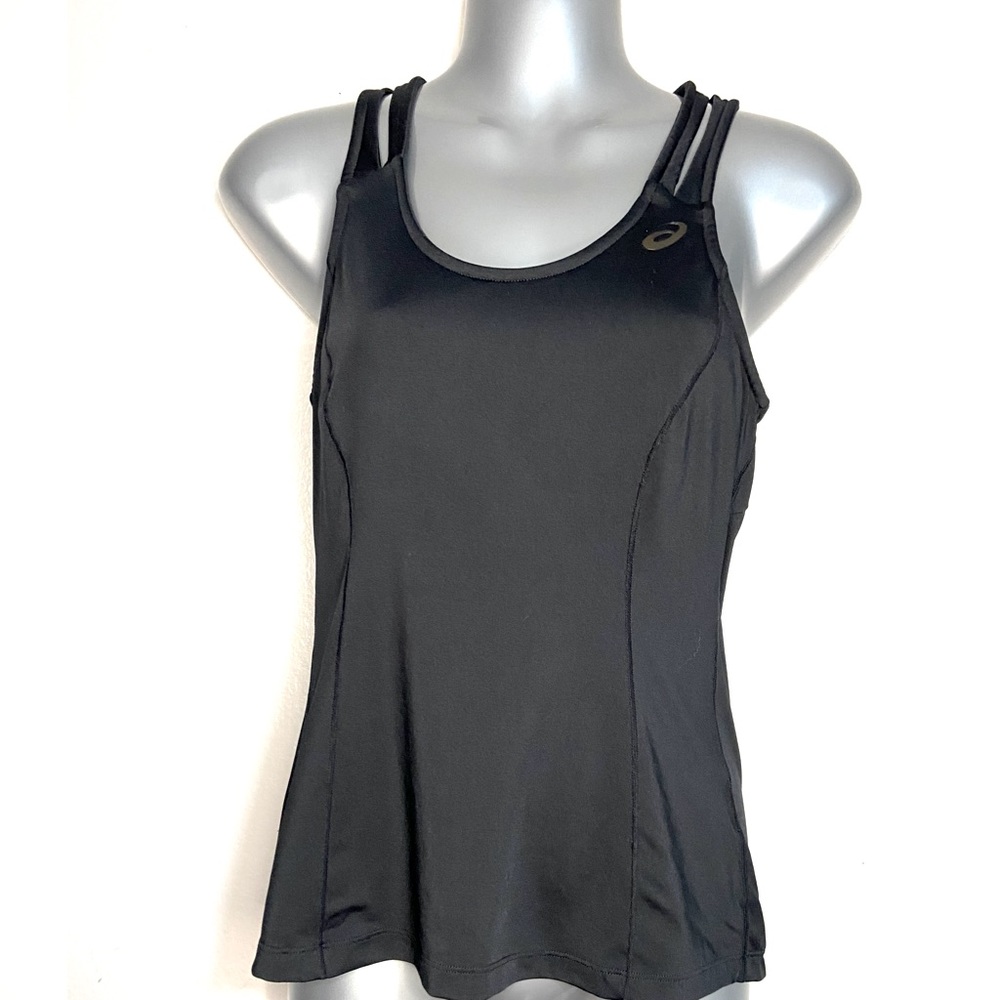 ASICS Sports Tank with flower cut out back. Black. Size Small.